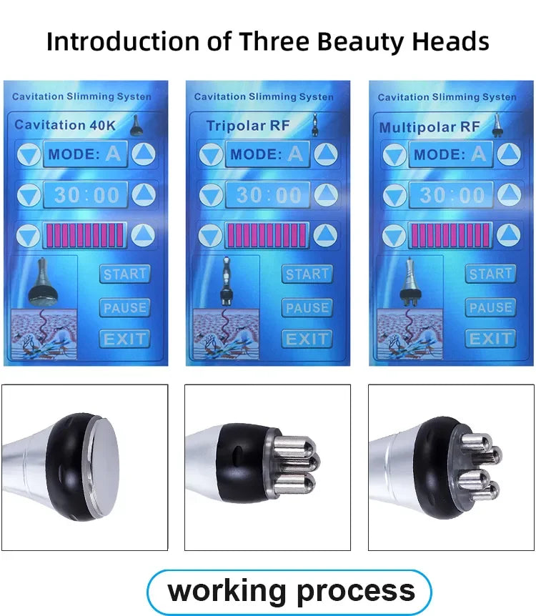 3 in1 40K Ultrasonic Cavitation Machine Body Slimming Massager RF Weight Loss Beauty Skin Tighten Lift