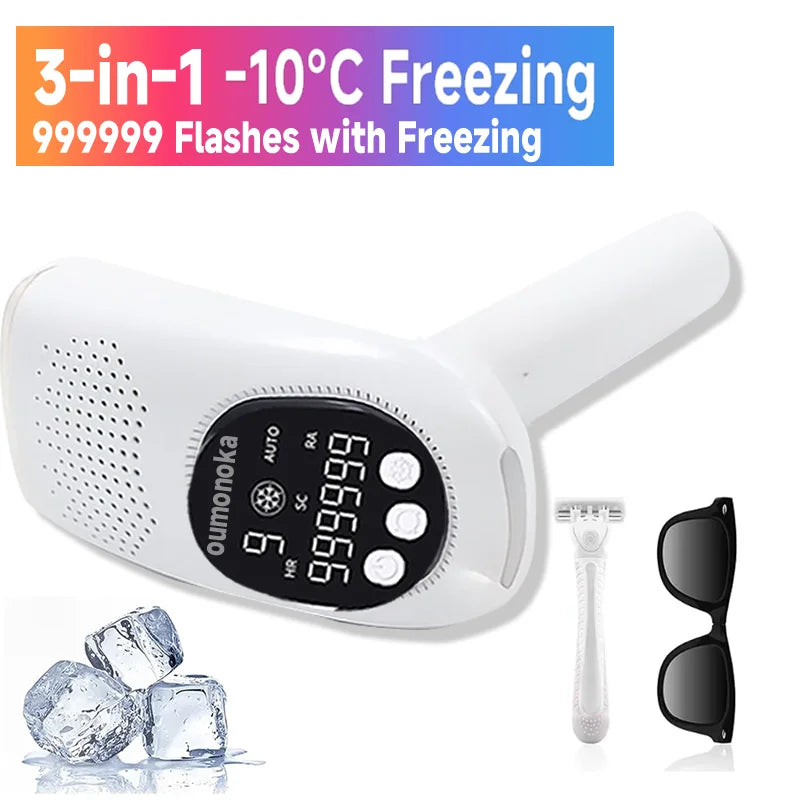 Permanent Laser Hair Removal Bikini Women's IPL Depilators Shaver Facial Hair Cutting Machine Men's Razo to Remove Hair Trimmer 3-in-1 Freezing