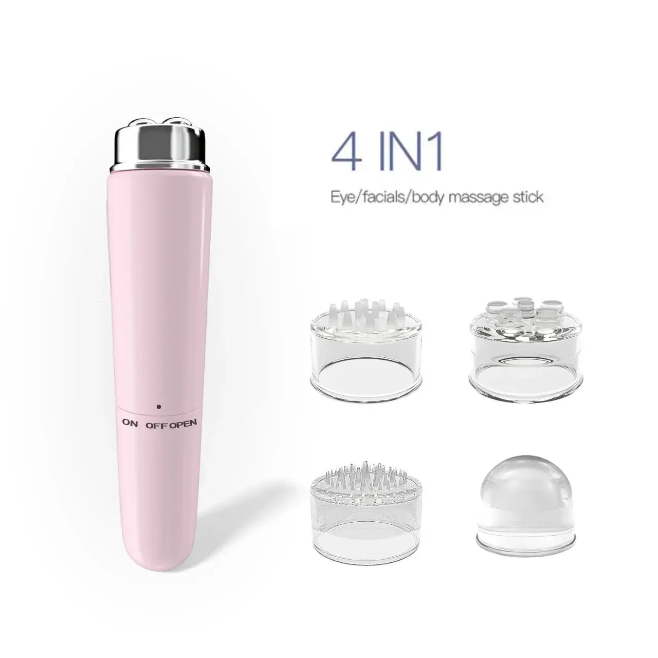 4 In 1 Electric Facial Massager Micro Vibration Eye Beauty Instrument For Relax Eye Dark Circles Eye Bags Puffiness Eye Massage C542-pink