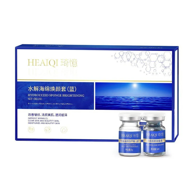 80% Blue Sponge microalgae Kit Face Collagen Regeneration Natural Biological Extract Sponge Spicules Resurfacing Skin Care 1 box