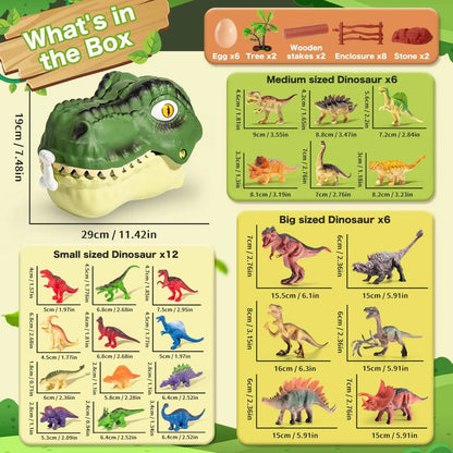 46 Pcs Dinosaur Toy, Dinosaur Figurines Includes Dino Aufbewahrungsbox, The World of Dinosaurs Toys, Toys Gift for Kids