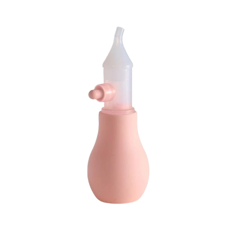 Silicone Nasal Aspirator for Baby Suction Pump Nose Cleaner Children Kids Soothing Nose Cleaning Device Nasal Cleaning Tools light pink