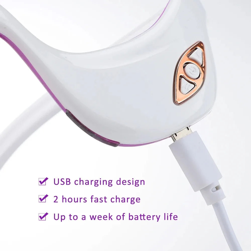 LED Micro Current Pulse Eye Massager Relieves Eye Fatigue Fades Dark Circle Anti Wrinkle Heat Therapy Eye Beauty Device Current