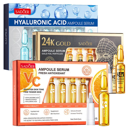 Vitamin C Face Whitening Serum Dark Spots Freckles Removal Hyaluronic Pore Minimizer Anti Aging Wrinkle Remove Golder Essence