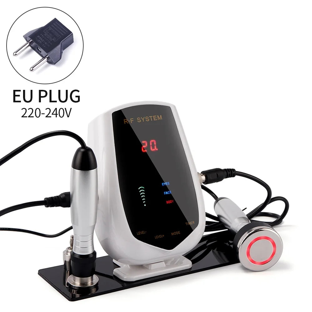 5MHz Radio Frequency RF Lifting Machine RF Facial Device Face Body Eye Tripolar RF Machine Skin Tightening Remove Neck Wrinkle EU PLUG (220-240V)