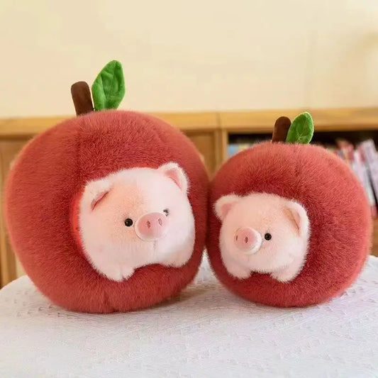 Creative Cute Detachable Apple Pig Plush Toy Stuffed Animals Dolls Funny Home Decoration Accompany Sleep Toy Kids Birthday Gifts