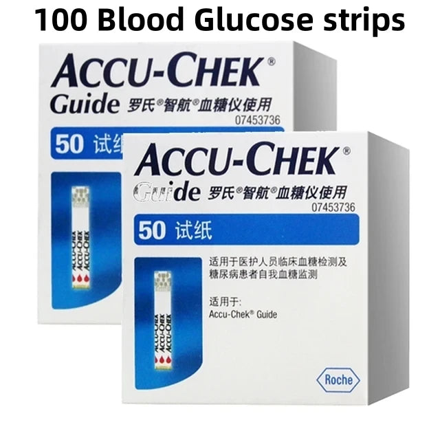ACCU Chek Guide Blood Glucose Accu Chek Glucose Test Strips & Lancets Sets Blood Glucose meter Test Kit Free Blood Taking Needle