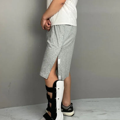 Summer Elder Adult After Fracture Operation Bedclothes Nursing Pants Are Easy To Wear and Take Off Disability Aids Grey hook loop 3L