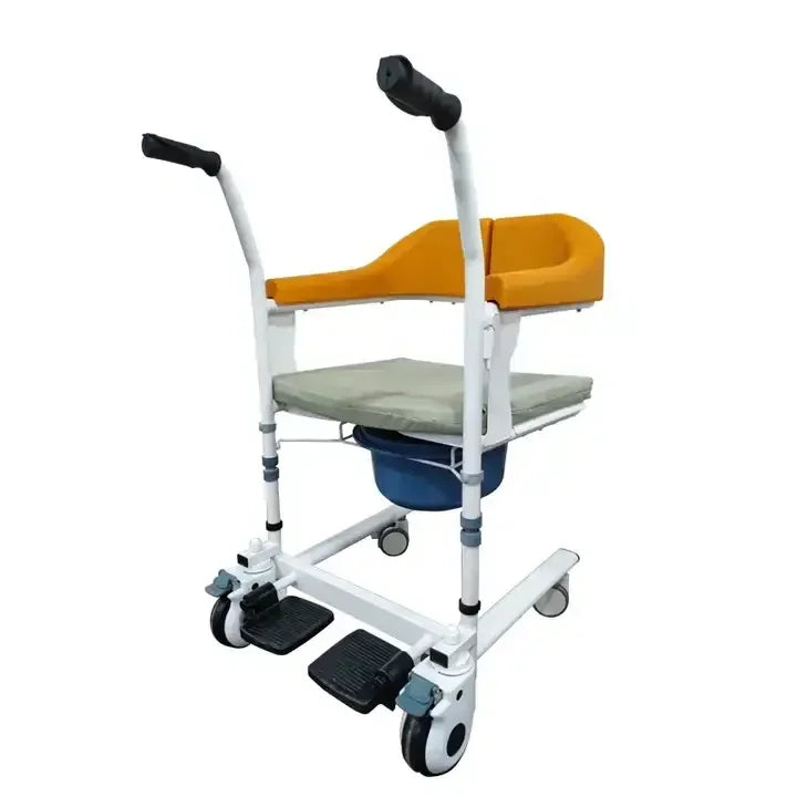 Patient Chair Transit Lift Wheelchair with 180° Split Seat and Commode Toilet Chair for The Elderly and Disabled Regular manual