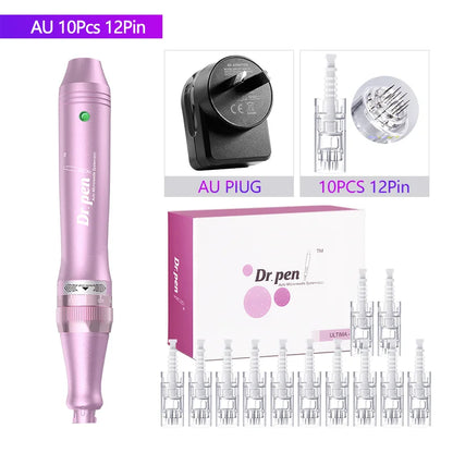 Authentic Dr. Pen Ultima M7 10 Pcs Needles Multi-function Facial Mesotherapy Micro Skin Wireless Electric Derma Beauty Device M7W AU 12PIN