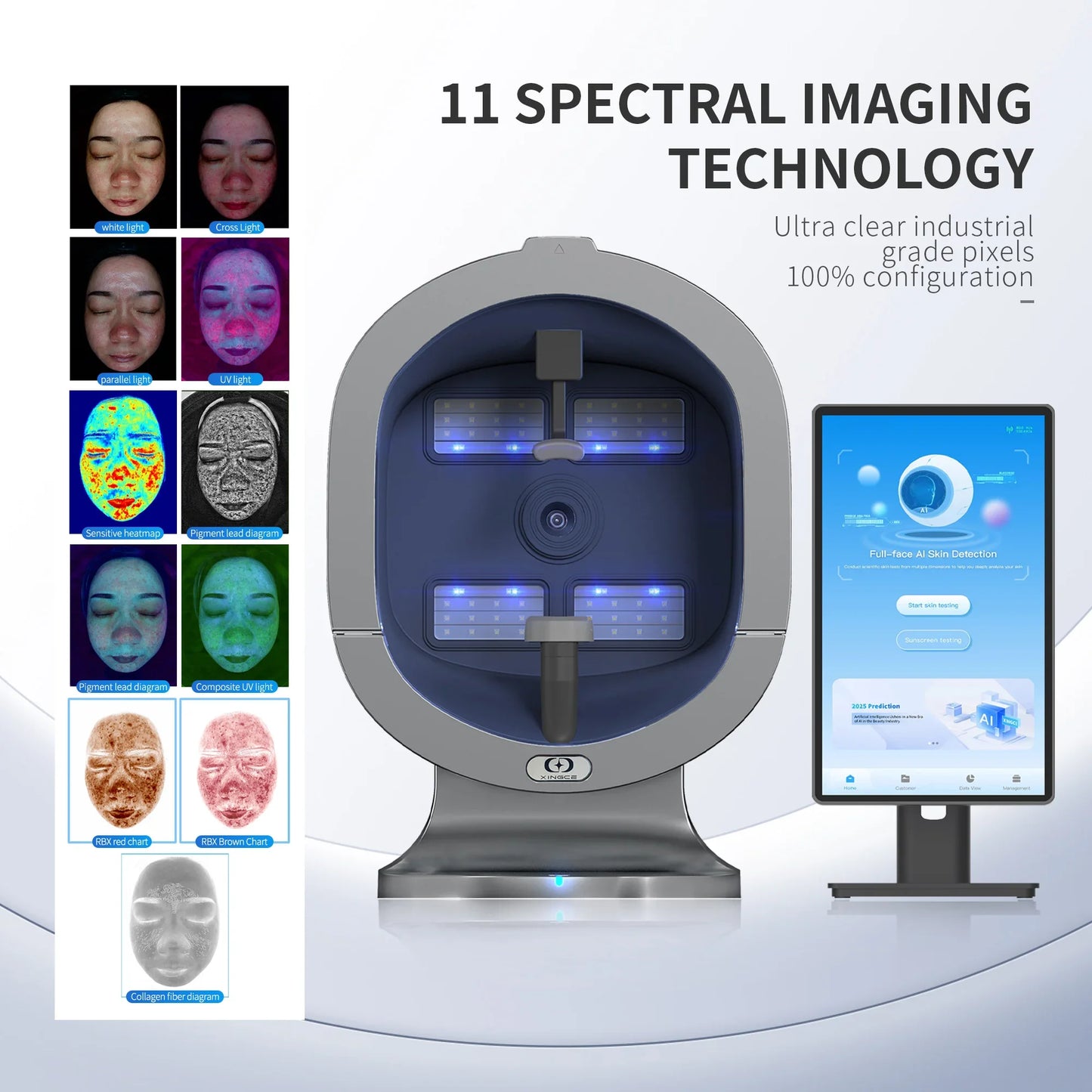 New Professional 3D Facial X5 Camera Scanner UV Skin and Hair Analysis Measuring Machine Digital Facial Scanner Skin Analyzer. X5