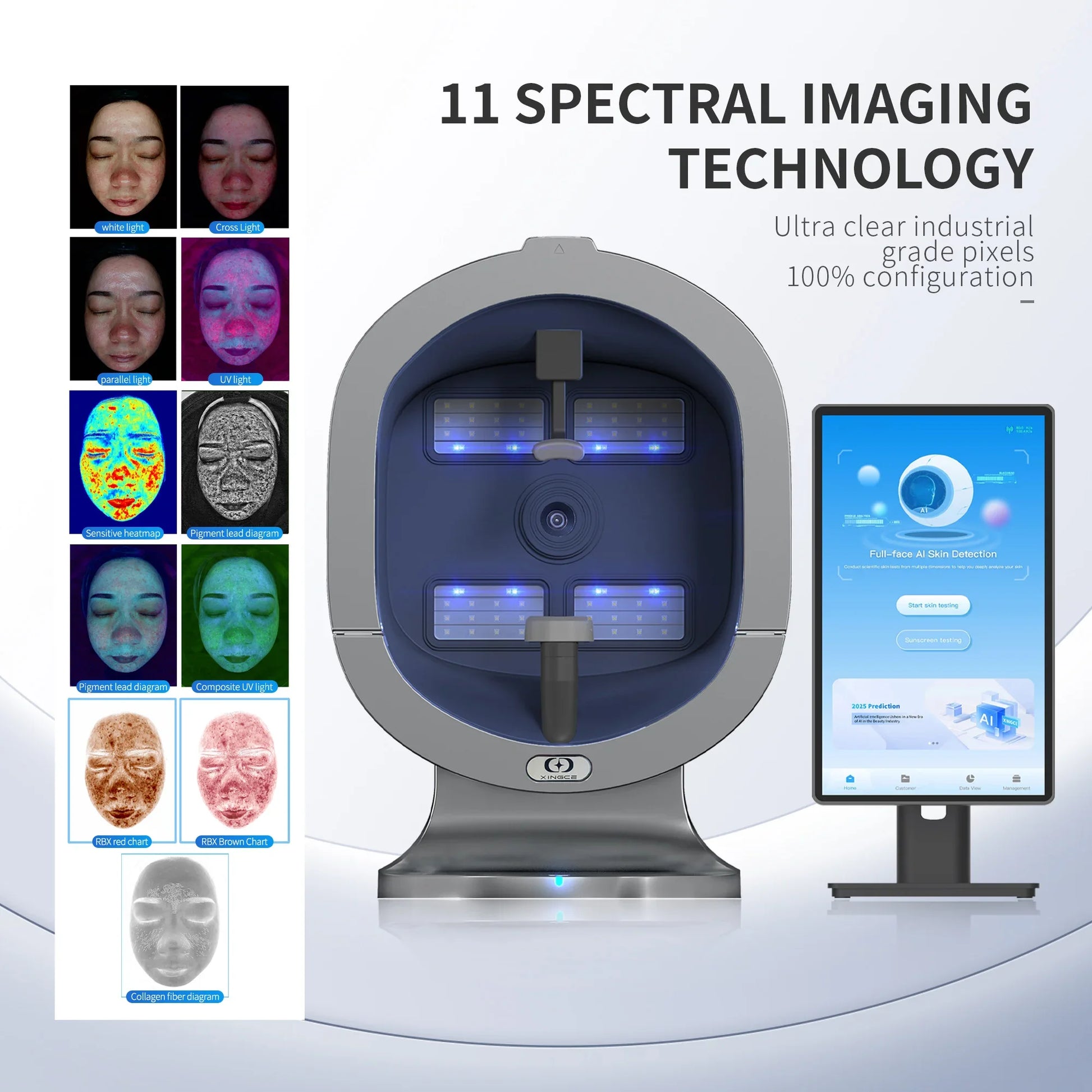 New Professional 3D Facial X5 Camera Scanner UV Skin and Hair Analysis Measuring Machine Digital Facial Scanner Skin Analyzer. X5