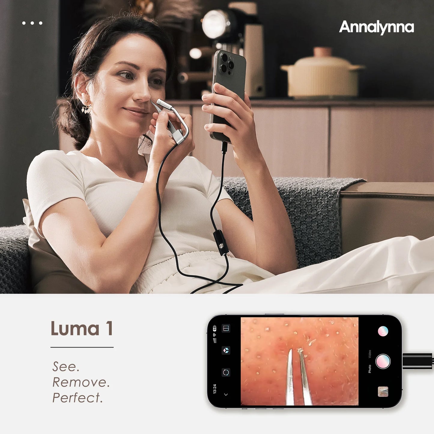 Visual face cleaner with camera, painting removal tool with visual and viscose, 12 megapixels. Clean blackheads for men and wome