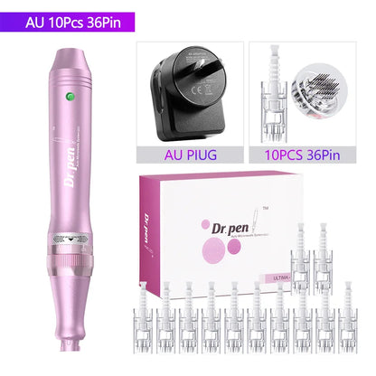 Authentic Dr. Pen Ultima M7 10 Pcs Needles Multi-function Facial Mesotherapy Micro Skin Wireless Electric Derma Beauty Device M7W AU 36PIN