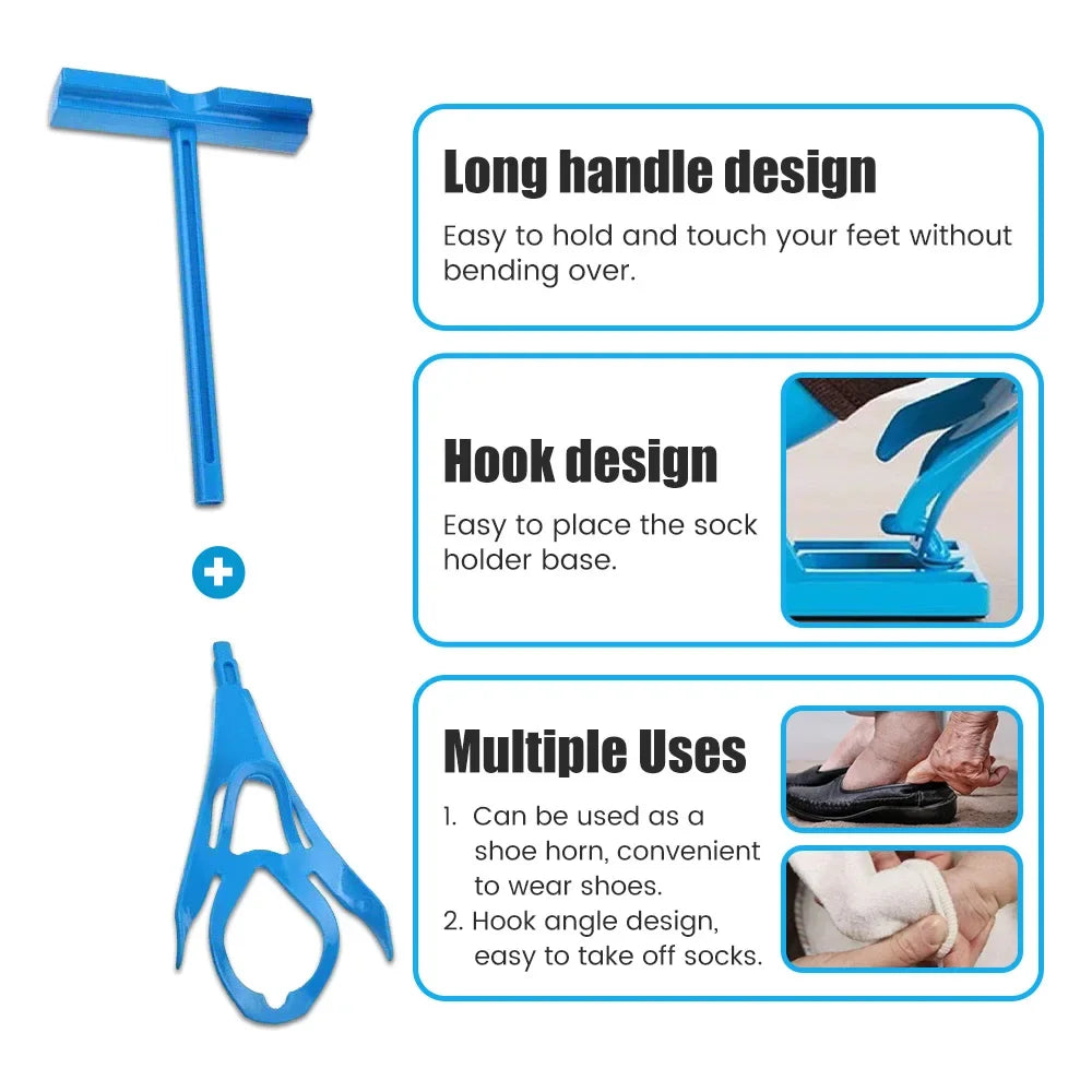 1/2PCS Aid Kit Sock Slider Easy on And Off Pulling Assist Device Sock Helper Putting on Socks Brace Aid Elderly Disabled Support