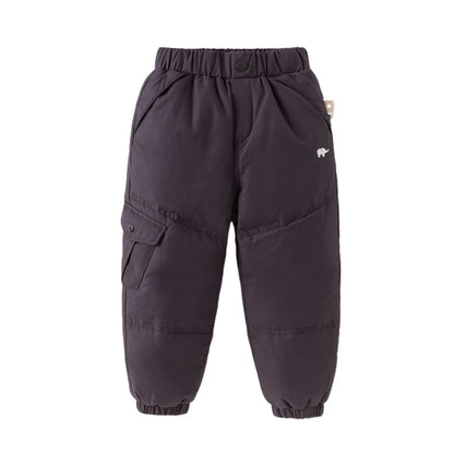 Dave Bella Children's Pants Winter Boys Girls Thicken Warmth White Duck Down Pants Baby Trendy Sports Leisure Trousers DB6434-B purple