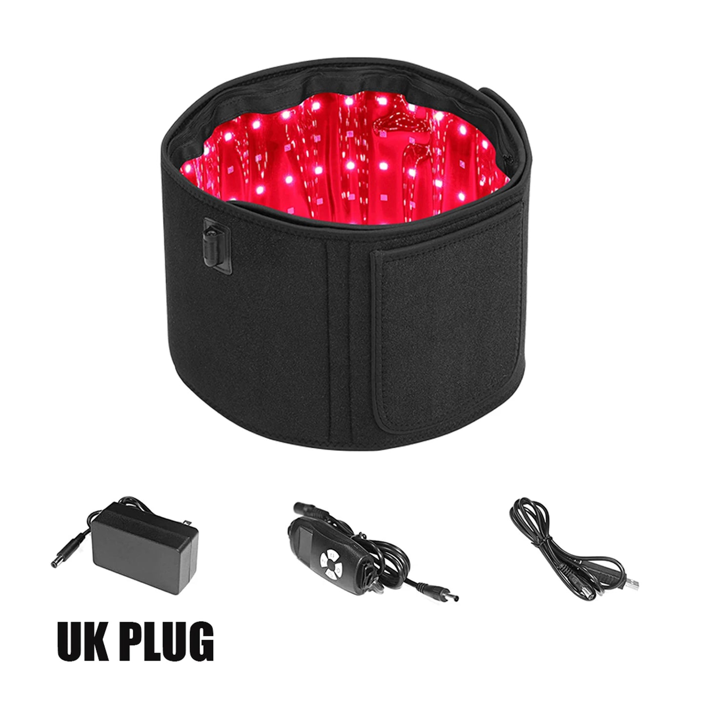 Red ＆Infrared Light Therapy Belt 850nm 660nm LED Beauty Devices fo Wrap Burn Fat Face Wrap Slimming Waist Heat Pad Full Body BLACK-UK