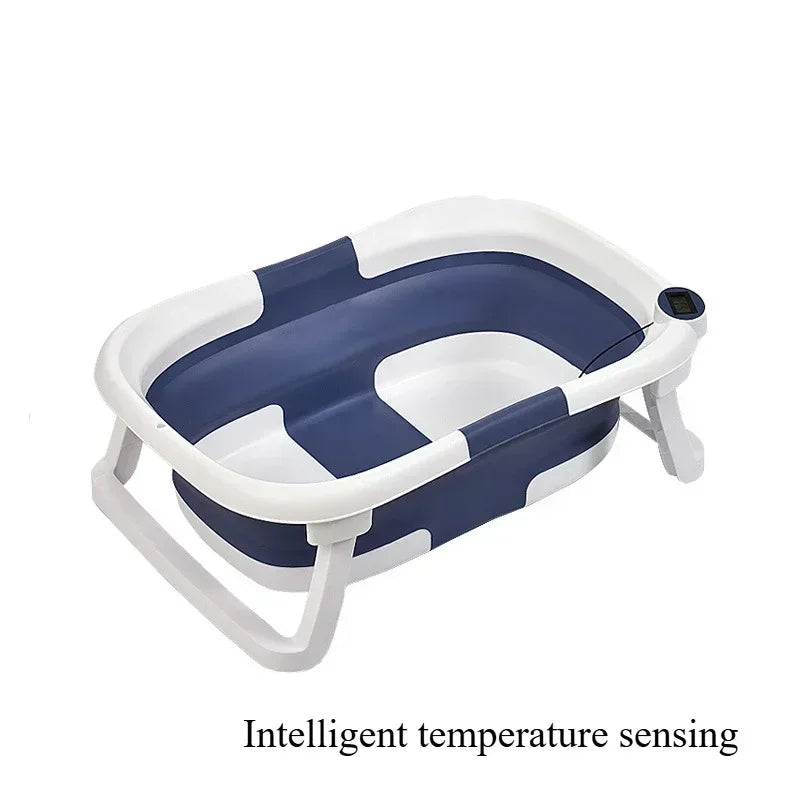 Large Folding Baby Bathtub Real-time Temperature Silicone Baby Take A Bath Bathtub Non-Slip Foot Bath Bucket Bathroom Bathtub B02